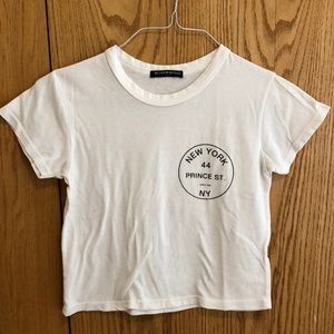 Brandy Melville White New York Crop Top